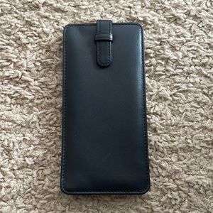 Coach black leather eye glass case